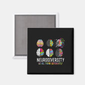 Aimant Nous pensons tous différemment Neurodiversité Chem (Recto/Verso)
