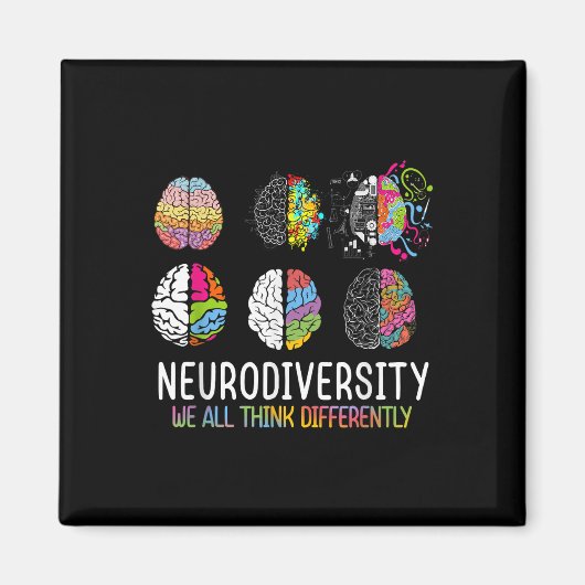 Aimant Nous pensons tous différemment Neurodiversité Chem (Devant)