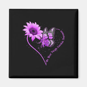 Aimant Nous Portons Violet Ribbon Sunflower Surdose Sensi