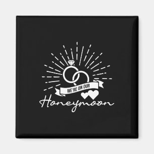 Aimant Nous sommes en lune de miel - Love Mariage Couple 