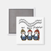 Aimant Nous trois pingouins T-shirts et cadeaux de vacanc (Recto/Verso)