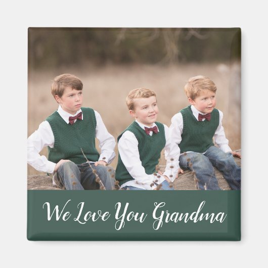 Aimant Nous vous aimons grand-mère Photo (Devant)