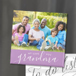 Aimant Nous vous aimons Grand-mère Photo personnalisée<br><div class="desc">Magnets imprimés personnalisés et abordables personnalisés avec vos photos et texte. Ajoutez une photo spéciale avec votre mère ou votre grand-mère pour la fête des mères. Le texte dit "Nous t'aimons grand-mère" ou customisez-le avec votre propre message. Utilisez les outils de conception pour ajouter plus de photos, modifier la couleur...</div>