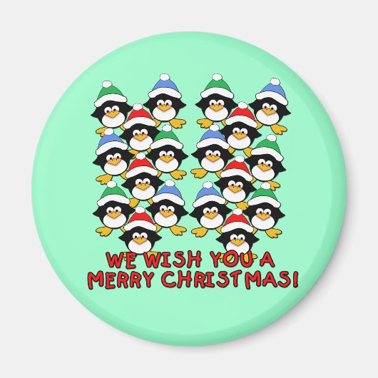 AIMANT NOUS VOUS SOUHAITONS UN JOLI PÉGUINS DE NOËL (Devant)