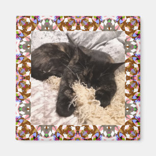 Aimant Nouveau Animal Brown Gris de Noël Carré de cadre M