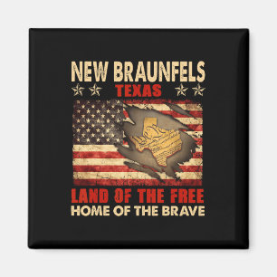 Aimant Nouveau Braunfels Texas Usa Drapeau 4 Juillet