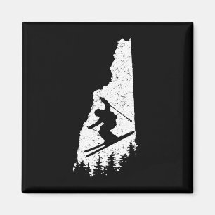 Aimant Nouveau Hampshire Nh Ski Skieur Ski Vêtements Neig