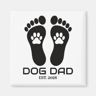 Aimant Nouveau Papa Chien Empreintes de Patte Gras Date d