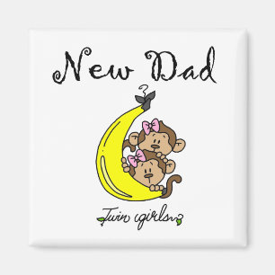 Aimant Nouveau papa de Twin Girls Tshirts et cadeaux