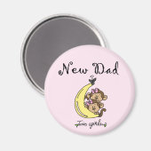 Aimant Nouveau papa de Twin Girls Tshirts et cadeaux (Recto/Verso)