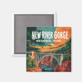 Aimant Nouveau parc national River Gorge Design de l'eau (Recto/Verso)