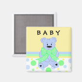 Aimant Nouveau Teddy bleu pour bébé (Recto/Verso)