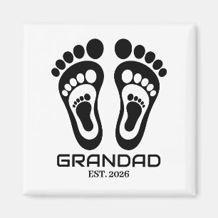 Aimant Nouveaux empreintes de pied de bébé Grand-Papa Dat