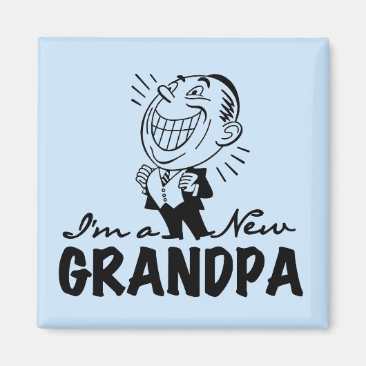 Aimant Nouveaux T-shirts et cadeaux de sourire de grand-p (Devant)