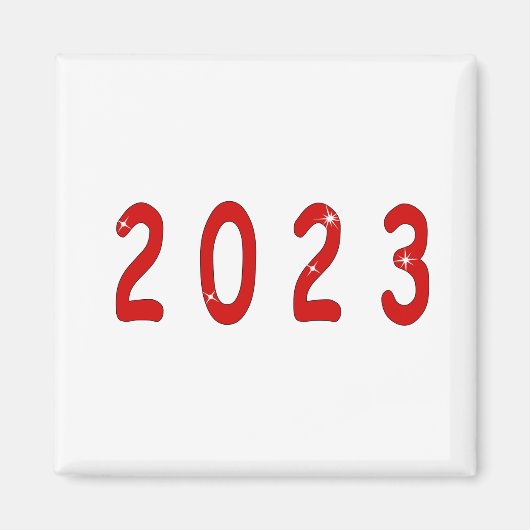 Aimant Nouvel an 2023, numéro 2023, cadeau de nouvelle an (Devant)
