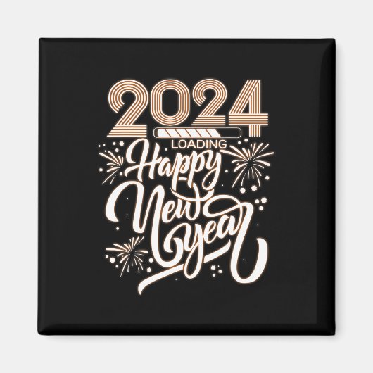 Aimant Nouvel An 2024 Chargement (Devant)