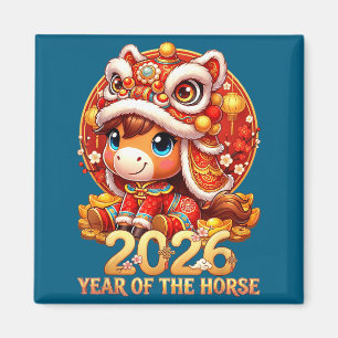 Aimant Nouvel an chinois 2026 année du cheval de feu