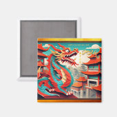 Aimant Nouvel An chinois du Dragon 2024 SqM3 (Recto/Verso)