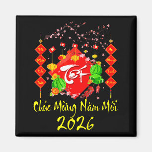 Aimant Nouvel An lunaire vietnamien 2026 Tet Viet Chuc Mu