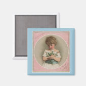 Aimant Nouvel An vintage fille (Recto/Verso)