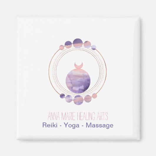 Aimant Nouvelle Âge Rose Or rose violet de la géométrie s (Devant)