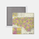 Aimant Nouvelle Carte De La Nouvelle Caroline Du Nord (Recto/Verso)