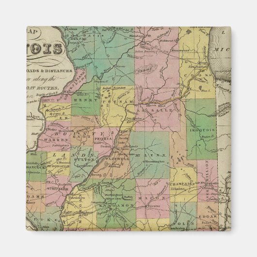 Aimant Nouvelle Carte De L'Illinois (Devant)