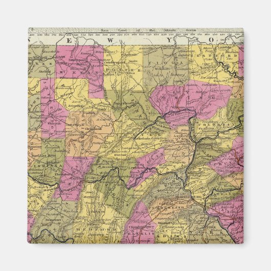 Aimant Nouvelle Carte De Pennsylvanie 2 (Devant)
