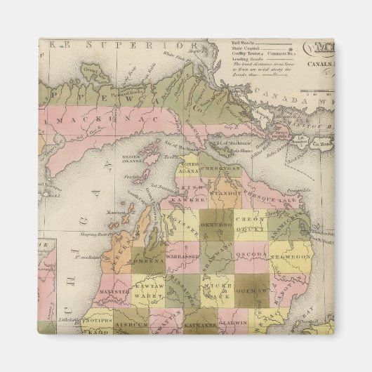 Aimant Nouvelle Carte Du Michigan (Devant)