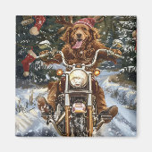 Aimant Nouvelle-Écosse Moto à chiens Noël (Devant)