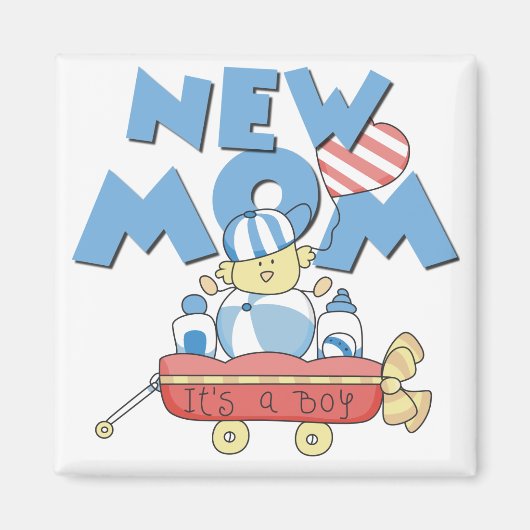 Aimant Nouvelle maman C'est un garçon Tshirts et cadeaux (Devant)