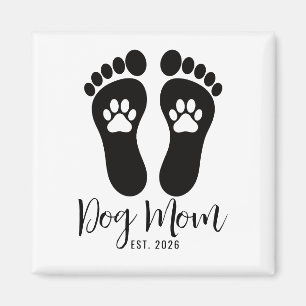 Aimant Nouvelle Maman de Chien Empreintes de Patte Date d