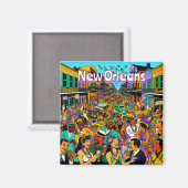 Aimant Nouvelle-Orléans, Louisiane S'Amuser (Recto/Verso)