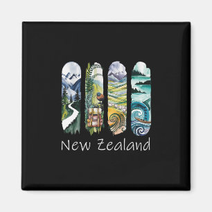 Aimant Nouvelle-Zélande Coup de pinceau Kiwi Souvenir de