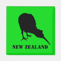 Aimant Nouvelle-Zélande & Kiwi Bird Sillhouette / Aotearo