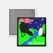 Aimant Nouvelle-Zélande, Kiwi, Drapeau (aimant) (Recto/Verso)