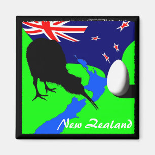 Aimant Nouvelle-Zélande, Kiwi, Drapeau (aimant)