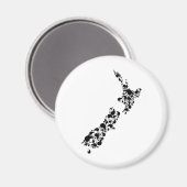 Aimant NOUVELLE-ZÉLANDE - plein de kiwis - noir (Recto/Verso)