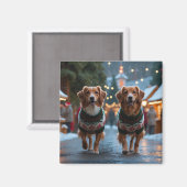 Aimant Nova Scotia Duck Toller Christmas Snow Holiday (Recto/Verso)