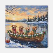 Aimant Nova Scotia Duck Tolling Retriever Christmas Boat (Devant)