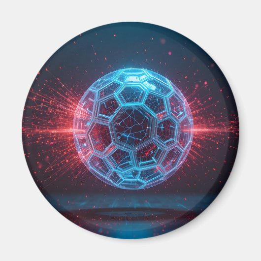 Aimant Noyau numérique : Explosion futuriste de la sphère (Devant)