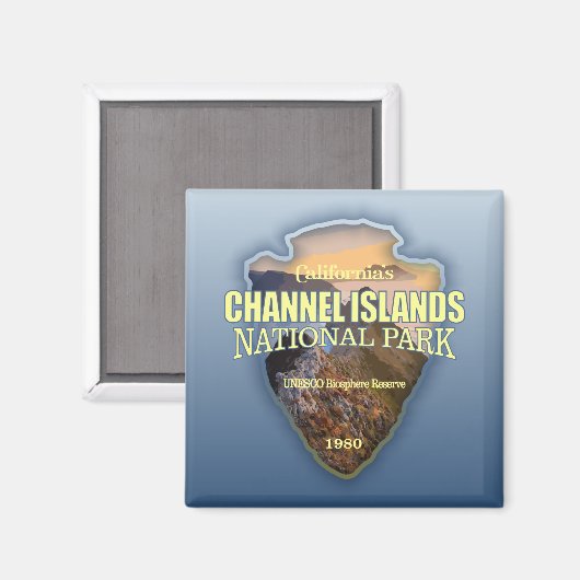 Aimant NP des îles Anglo-Normandes (pointe de flèche) (Recto/Verso)