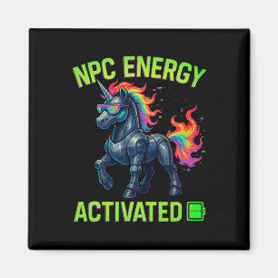 Aimant Npc Énergie Activée Drôle Esthétique Gamer Rgb Pix