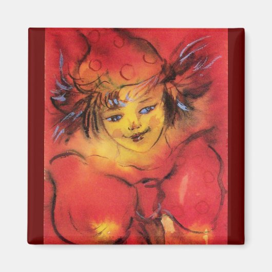 AIMANT NUAGE AVEC RIBBON ROUGE (Devant)