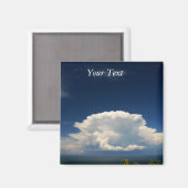 Aimant Nuage Blanc Puffé Photo (Recto/Verso)