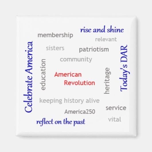 Aimant Nuage de mot de DAR (Devant)