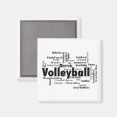 Aimant Nuage de mot volleyball (Recto/Verso)