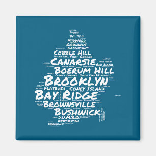 Aimant Nuage de mots des quartiers de Brooklyn New York B