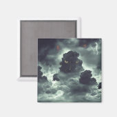 Aimant Nuages de chat noir (Recto/Verso)