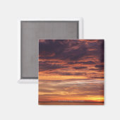 Aimant Nuages foncés dans ciel rayé orange (Recto/Verso)